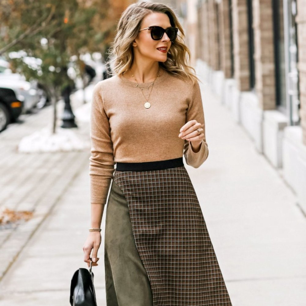 ASSYMETRICAL FAUX WRAP SKIRT - Picture 6 of 14